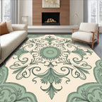 Vintage Floral Scrollwork Pattern Design Rug