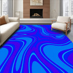 Swirling Blue Gradient Organic Pattern Rug