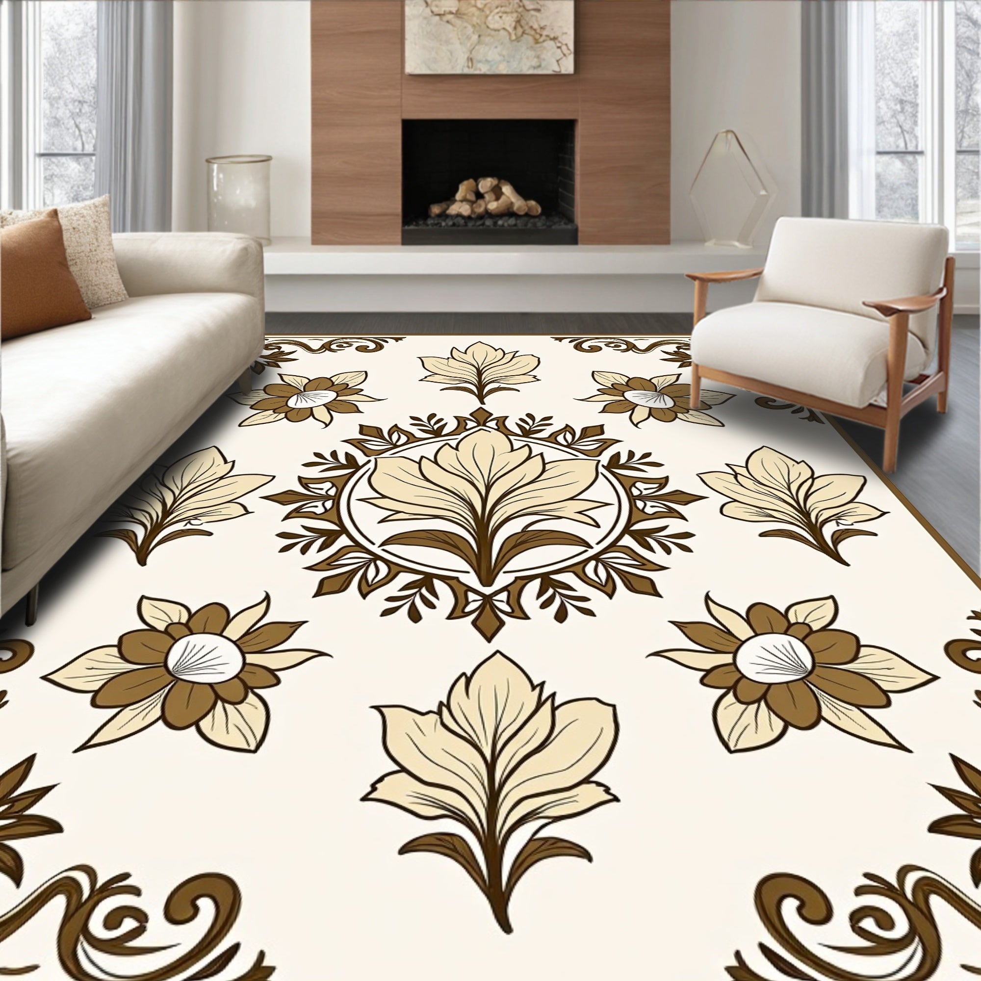 Vintage Floral Medallion Pattern Rug