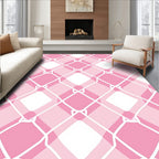 Pink Diamond Lattice Pattern Rug