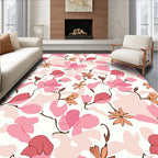 Pink Floral Branches Pattern Rug