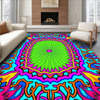 Vibrant Psychedelic Symmetry Pattern Rug