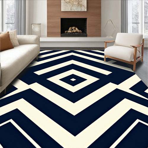 Abstract Geometric Maze Pattern Rug