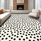 Black Dot Cream Polka Pattern Rug