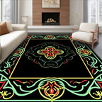 Vintage Floral Geometric Outline Rug
