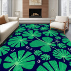 Emerald Ginko Leaf Pattern Rug