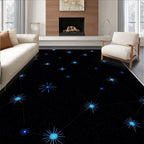 Cosmic Bright Blue Starry Night Rug