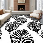 Bold Zebrated Leaf Pattern Rug