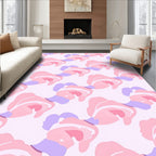 Pastel Pink Purple Abstract Forms Rug