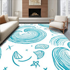 Coastal Wave Shell Pattern Rug
