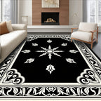 Ornate Floral Frame With Starburst Rug