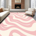 Soft Pink Cream Swirl Pattern Rug