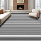 Minimalist Black White Stripe Pattern Rug