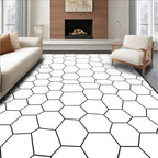 Geometric Irregular Hexagon Pattern Rug