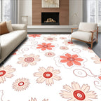Coral Floral Swirl Pattern Rug