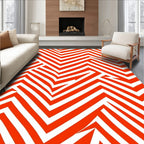 Bold Orange Stripe Abstract Rug