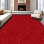 Crimson Swirls Abstract Pattern Rug