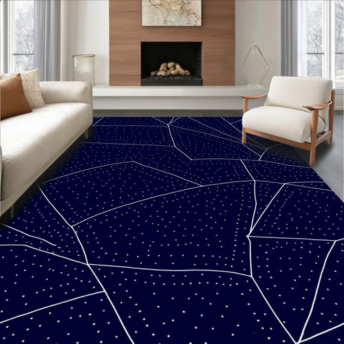 Abstract Geometric Starry Night Graphic Rug