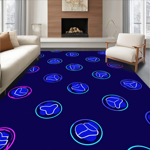 Abstract Geometric Circles Pattern Rug