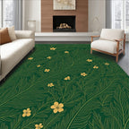 Elegant Green Floral Vine Pattern Rug