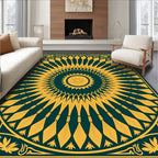 Radiant Sunburst Mandala Pattern Rug