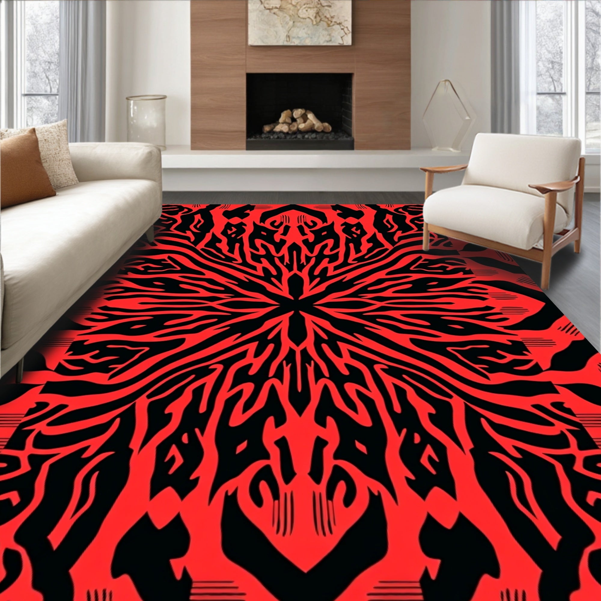 Bold Tribal Abstract Pattern Rug