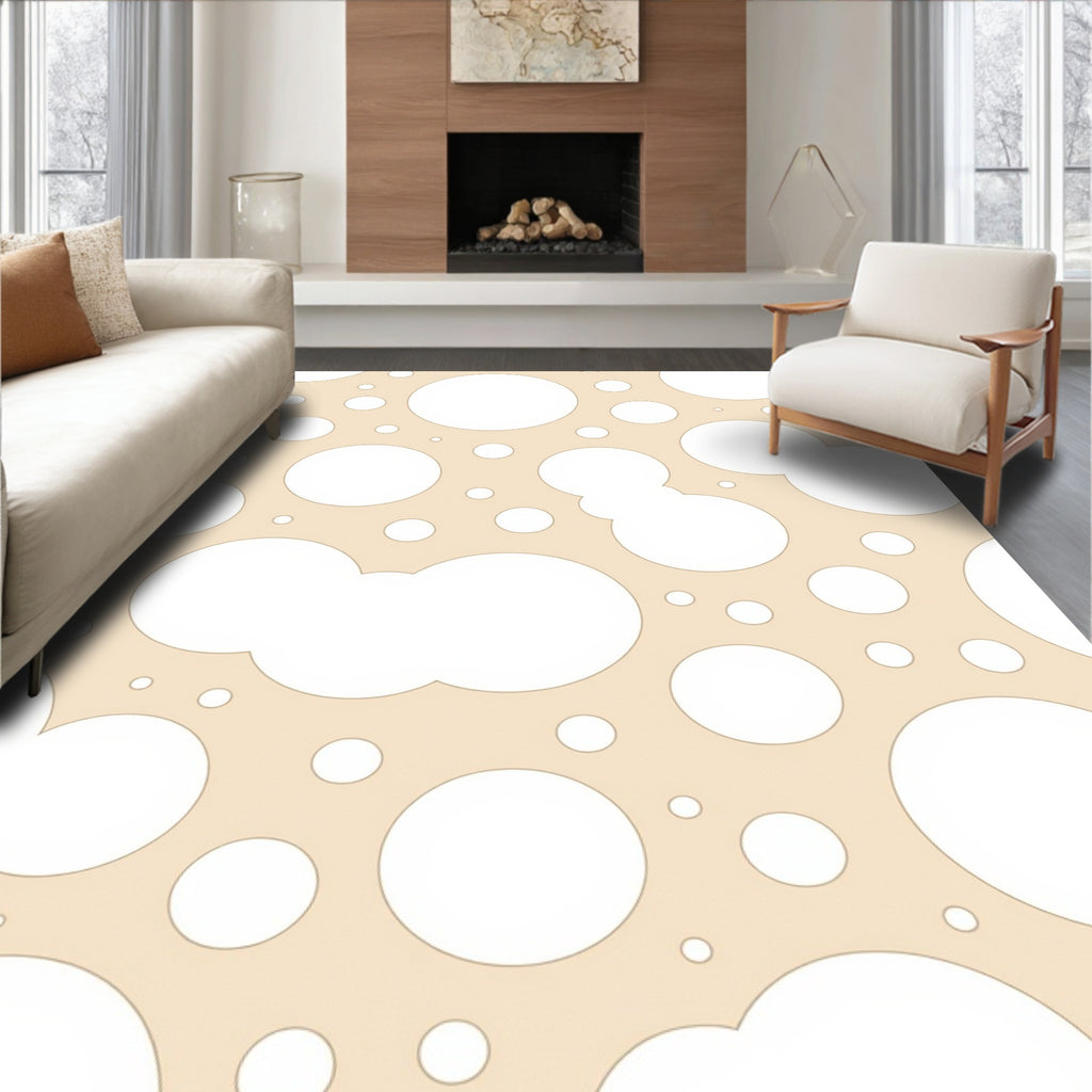 Neutral Bubble Pattern Design Rug