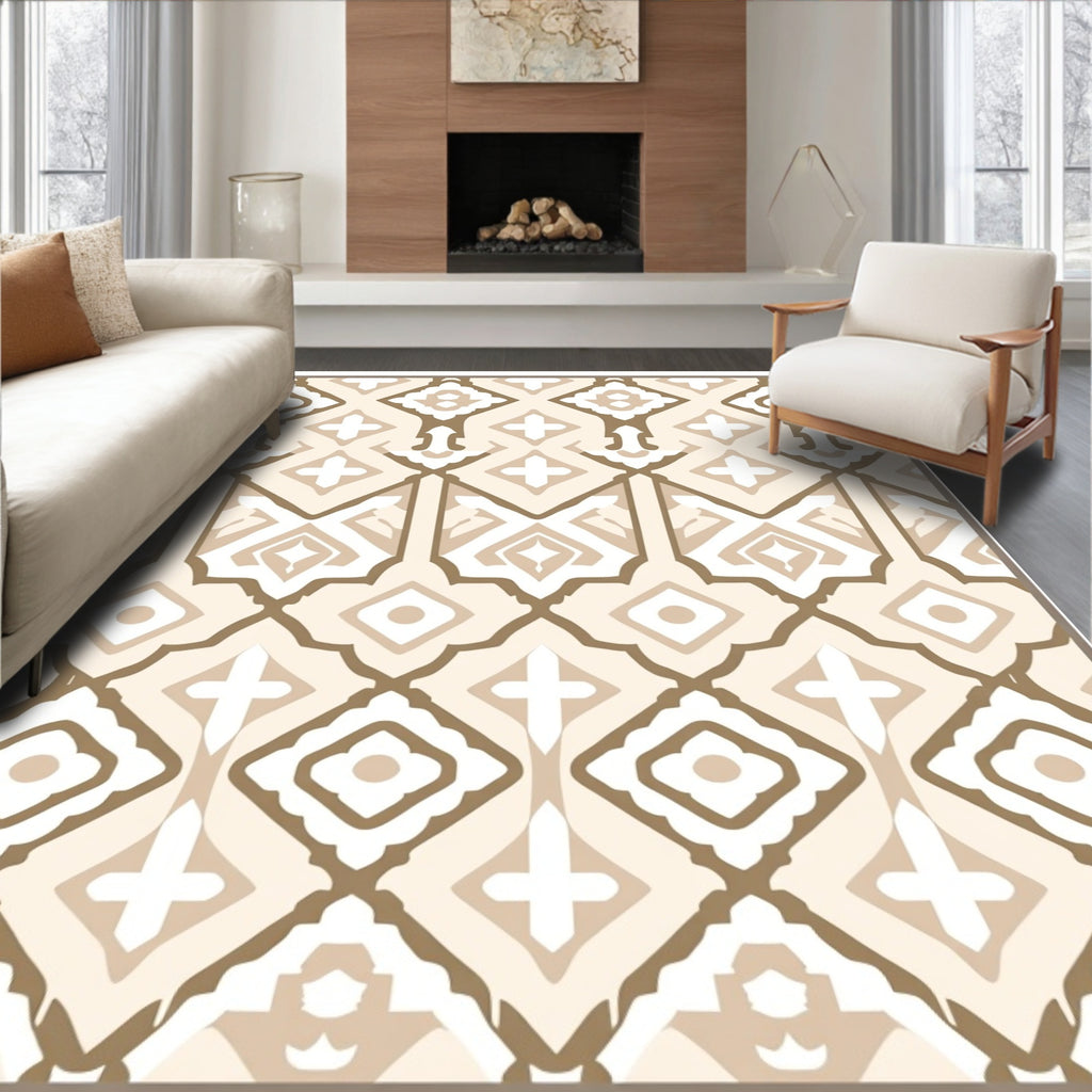 Earthy Tones Geometric Pattern Rug
