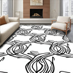 Abstract Line Swirls Pattern Rug