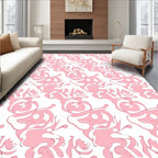 Pink Abstract Organic Flow Pattern Rug