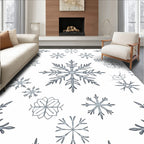 Silver Snowflake Winter Cascade Rug