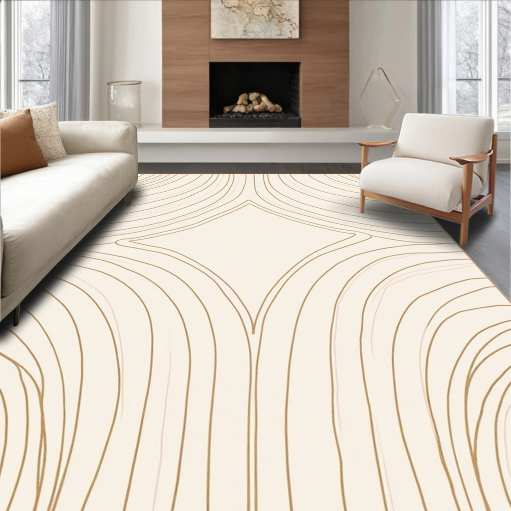 Abstract Organic Line Art Rug