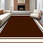 Simple Bold Bordered Dark Brown Rug
