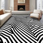 Abstract Black White Optical Illusion Rug