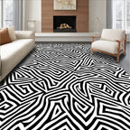 Bold Geometric Maze Design Rug