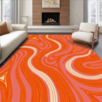 Retro Swirl Wave Pattern Rug