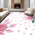 Pink Rose Floral Scatter Rug