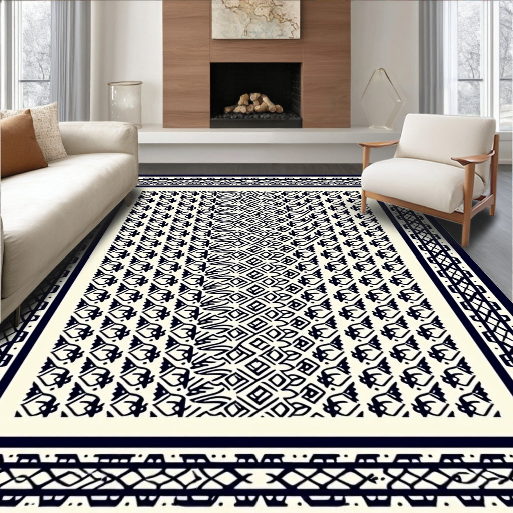 Intricate Geometric Tribal Pattern Rug