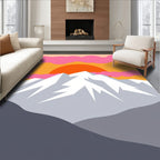 Peaks at Sunset with Pink Clouds Rug