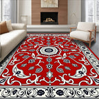 Intricate Red Floral Medallion Rug