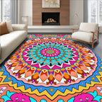 Vibrant Floral Mandala Pattern Rug