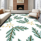 Pine Branches with Golden Stars Rug