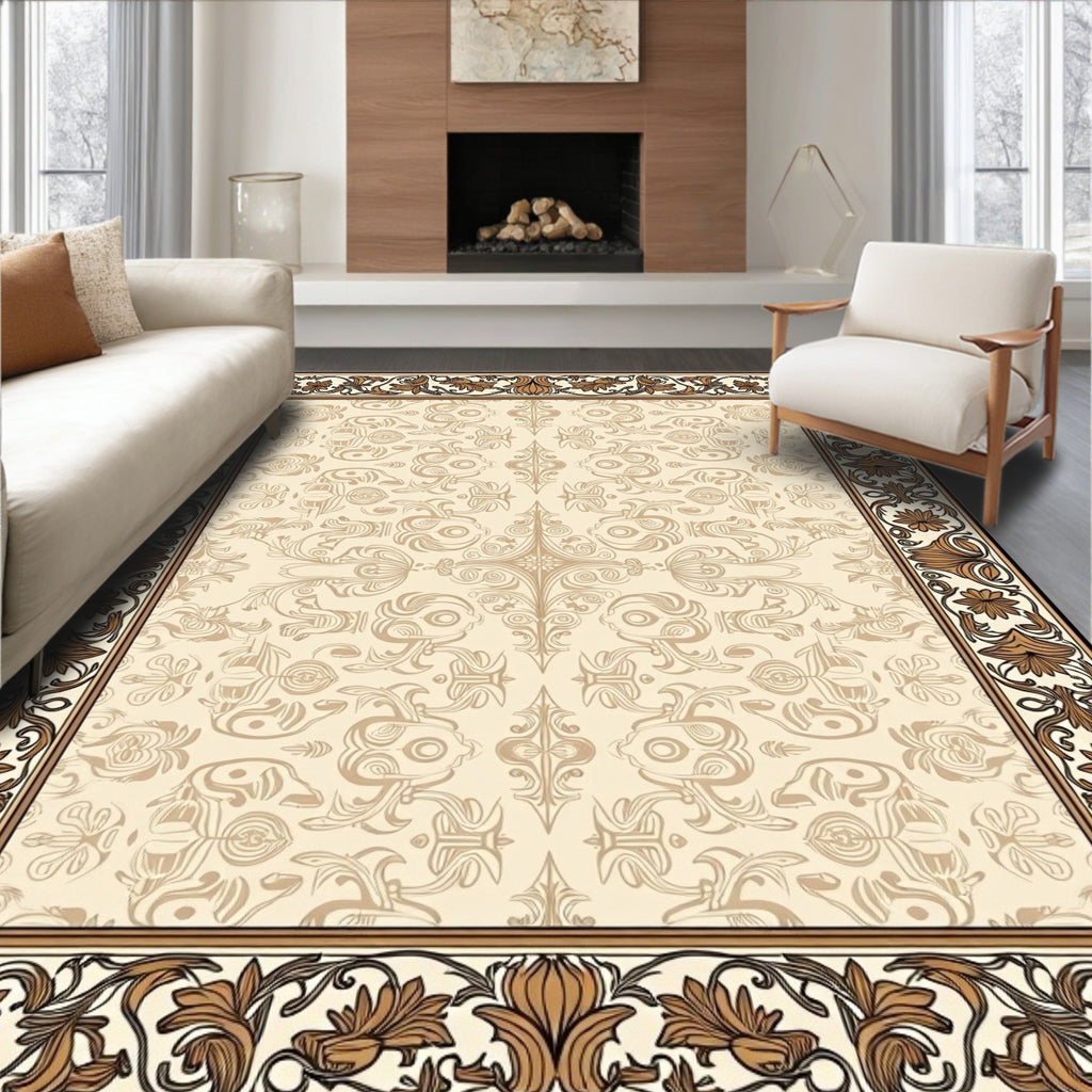 Vintage Floral Scrollwork Pattern Rug