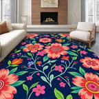 Coral Bloom Garden Pattern Rug