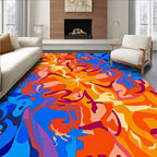 Blazing Sunburst Abstract Pattern Rug