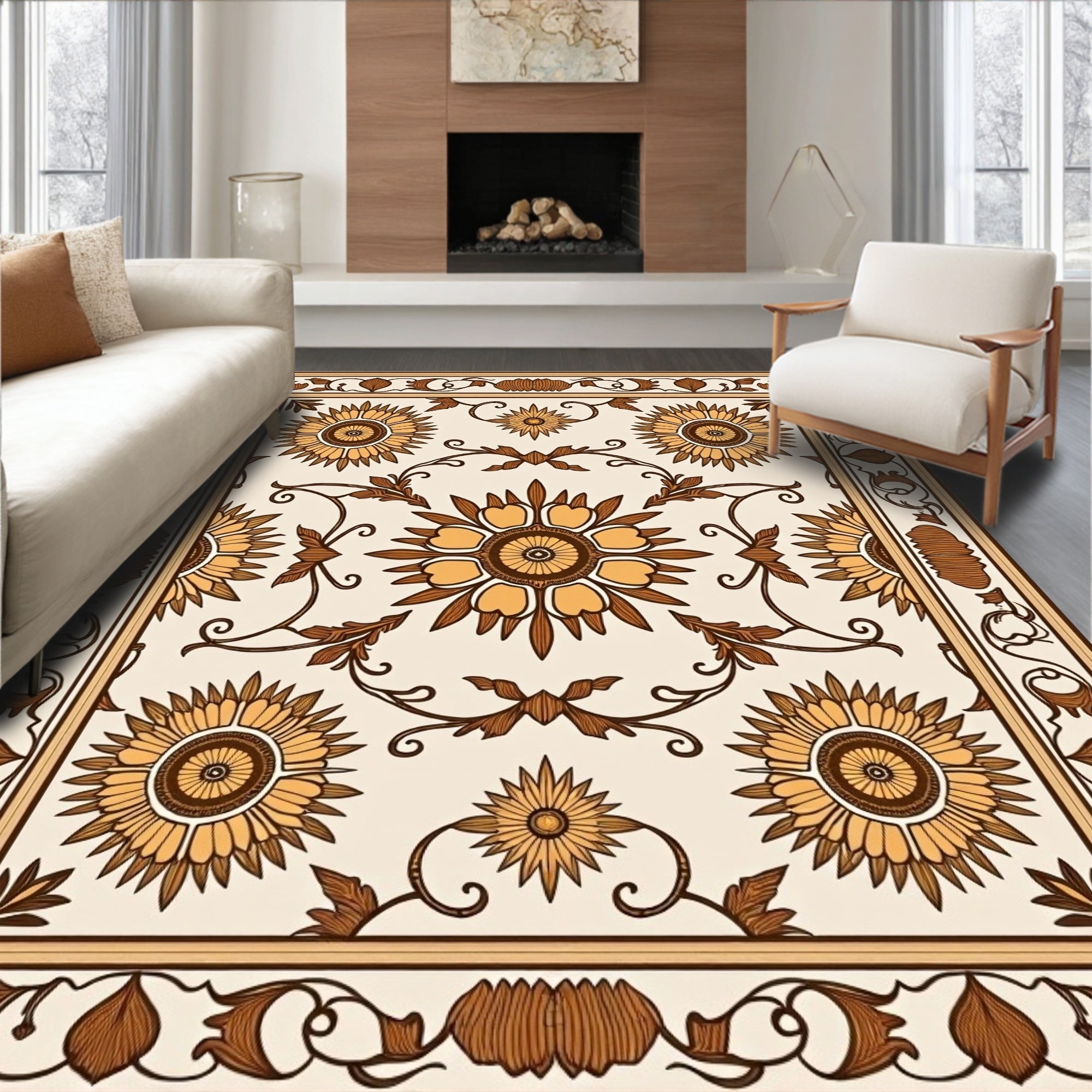Floral Medallion Pattern Rug