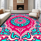 Bold Indian Inspired Floral Design Rug