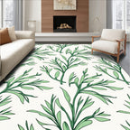 Botanical Greenery Branch Pattern Rug