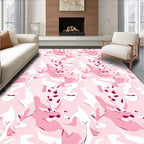 Modern Pink Abstract Camouflage Pattern Rug