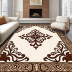 Elegant Scrollwork with Central Floral Motif Rug